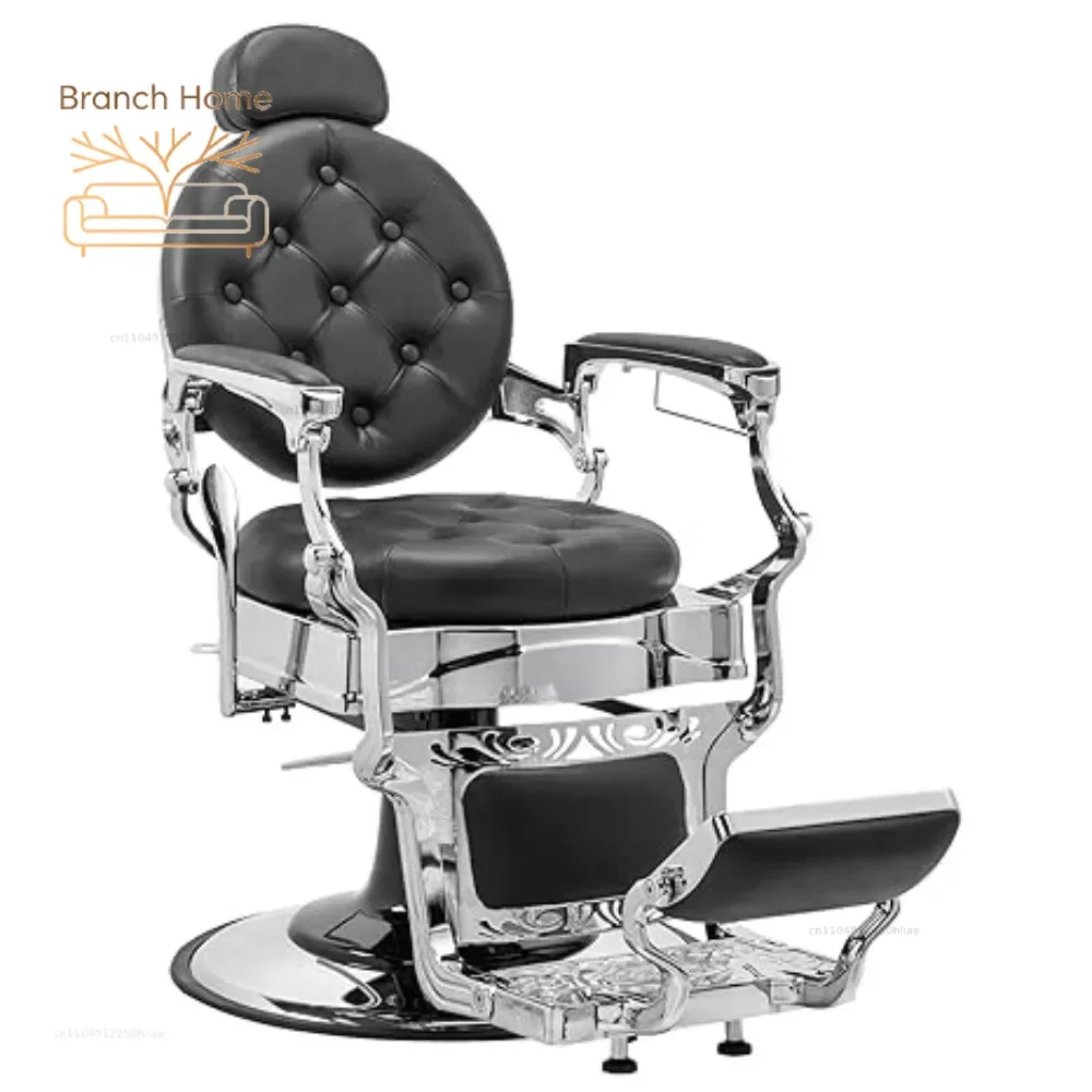 700lbs Heavy Duty Vintage Recline Barber Chair – Hydraulic, 360° Rotatable with Headrest for Professional Salons,Customized