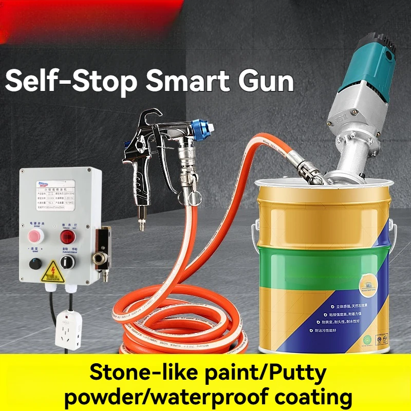 Small Steel Cannon Real Stone Paint Spraying Machine Putty Waterproof Fireproof Crack-resistant Mortar Thick Fireproof Coating
