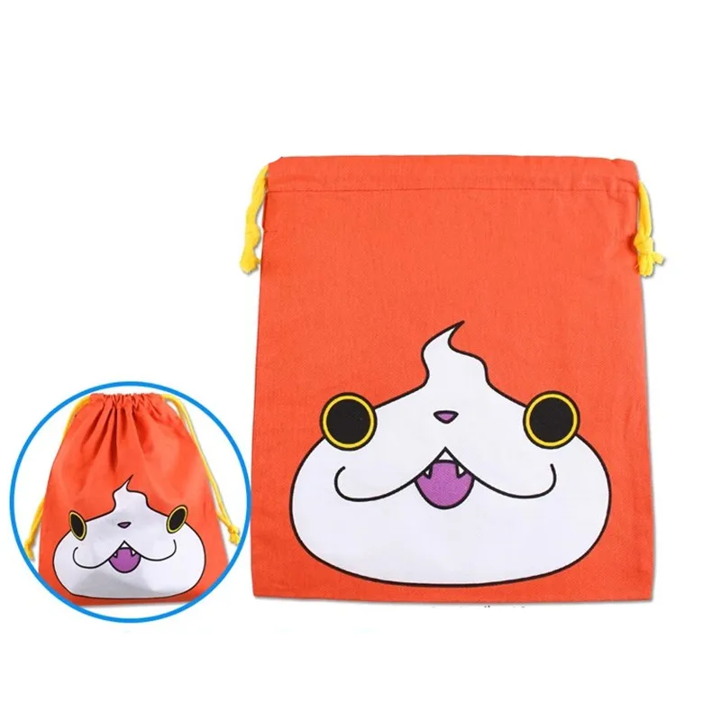 New Cute Yo-Kai Watch Jibanyan Kids Woman Cotton Drawstring Bags Lunch Bag For Children