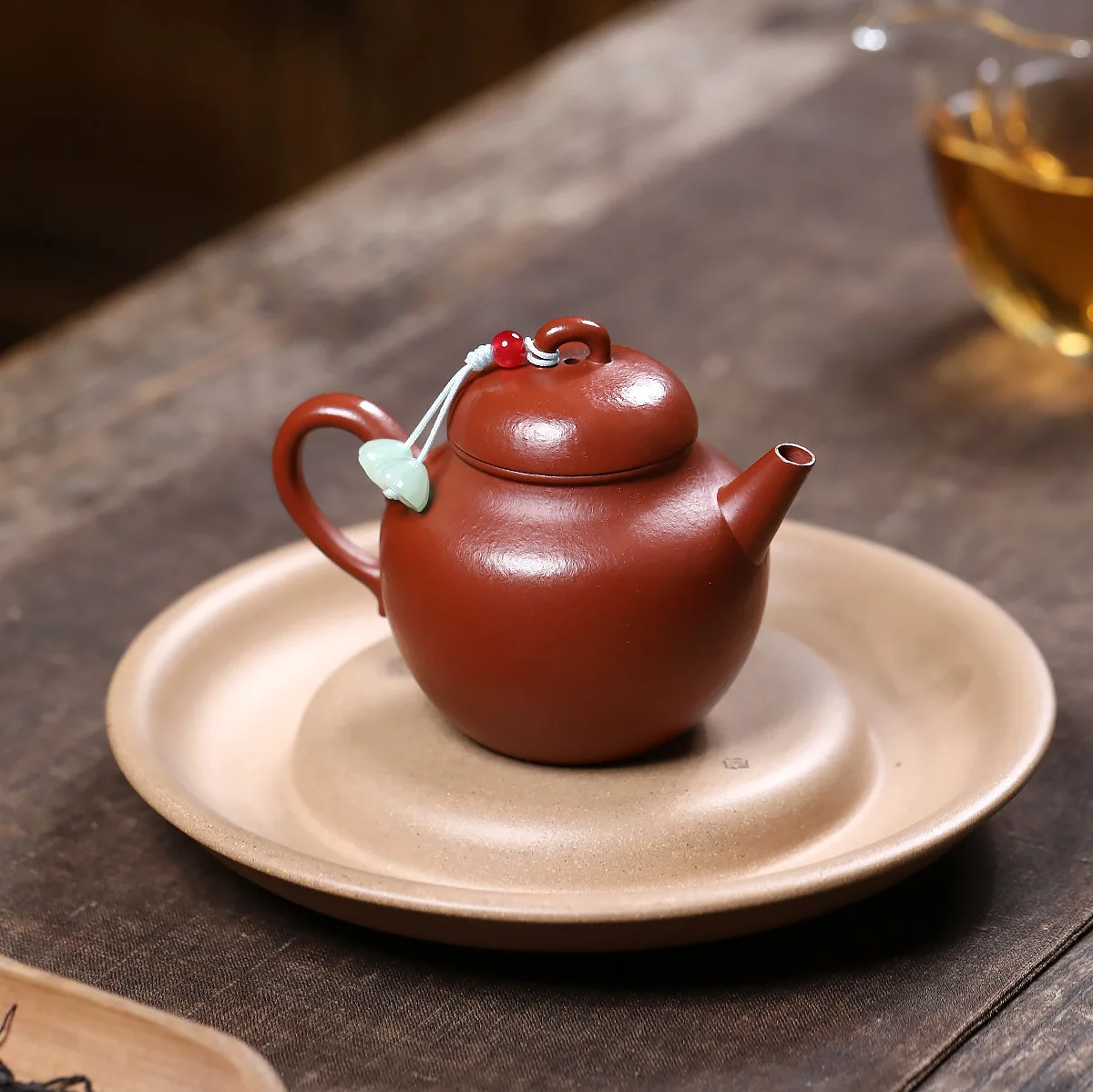 Handmade Boutique Set Yixing Purple Clay Pot Ore Sand round Bead Ball Hole 130C