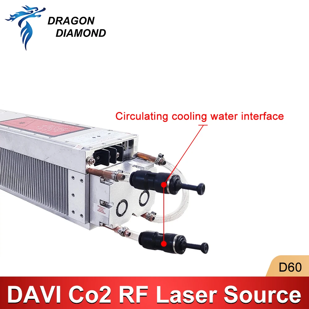 D60 DAVI CO2 RF แหล่งกําเนิดแสงเลเซอร์ 60W 80W 10.6um โมดูลเลเซอร์เชื่อมต่อ RJ45 สําหรับ Co2 เลเซอร์เครื่องหมายเครื่องตัดเครื่อง
