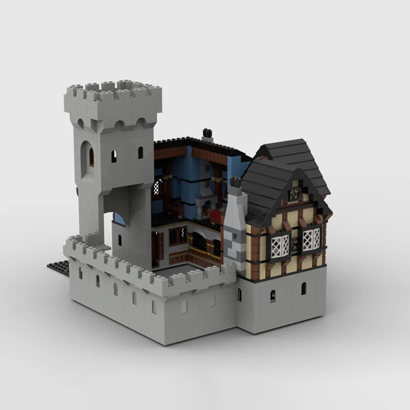 1540 قطعة MOC قرية القرون الوسطى المقواة القلعة نموذج بناء هدايا عيد الميلاد كتل العمارة تجميع لتقوم بها بنفسك لعبة الطوب للأطفال #2