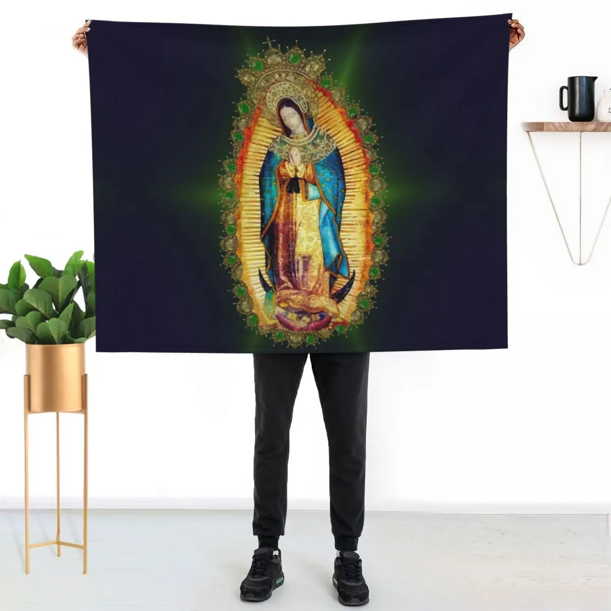 Our Lady of Guadalupe Mexican Virgin Mary Aztec Mexico Throw Blanket Travel Baby Luxury St Flannels Decorative Beds Blankets
