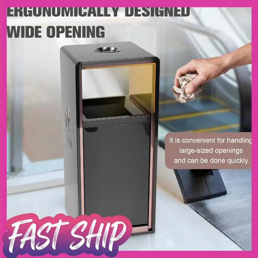 

Мусорный бак из нержавеющей стали с матовой отделкой, сверхпрочный, со съемным внутренним ведром, для парков и общественных мест