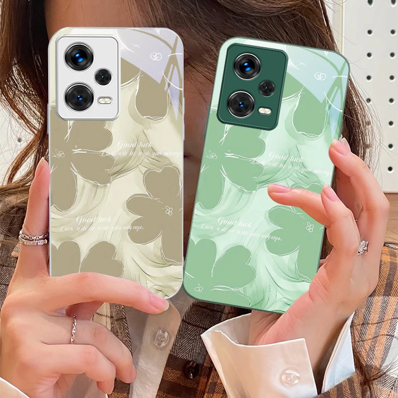 

Multiple blue flowers For Redmi Note 10 10T 11 Note12 13 14 11T 11S 12 14 Pro Plus A4 14C A3 A3x K40 Gaming Tempered Phone Case