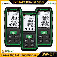 SNDWAY SW-50/70/100GT Laser Distance Meter Digital Rangefinder Professional Laser Range Finder Rechargeable Green Laser Meter