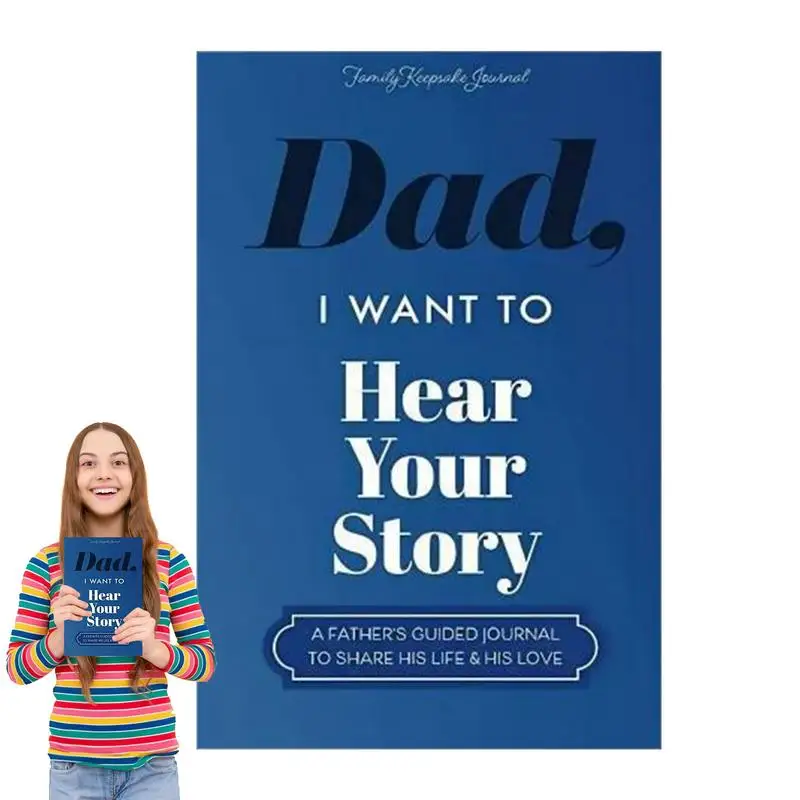 

Father's Guided Journal Holiday Greetings Paper Notebook Note-Taking Journal Book Dad I Want To Hear Your Story For Home Use