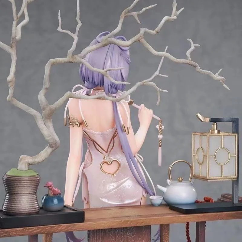 In Stock Light Purple Braid Character Desktop Ornament Pearl Cheongsam Chinese Starry Screen Scene Hobby Collectible Birthday