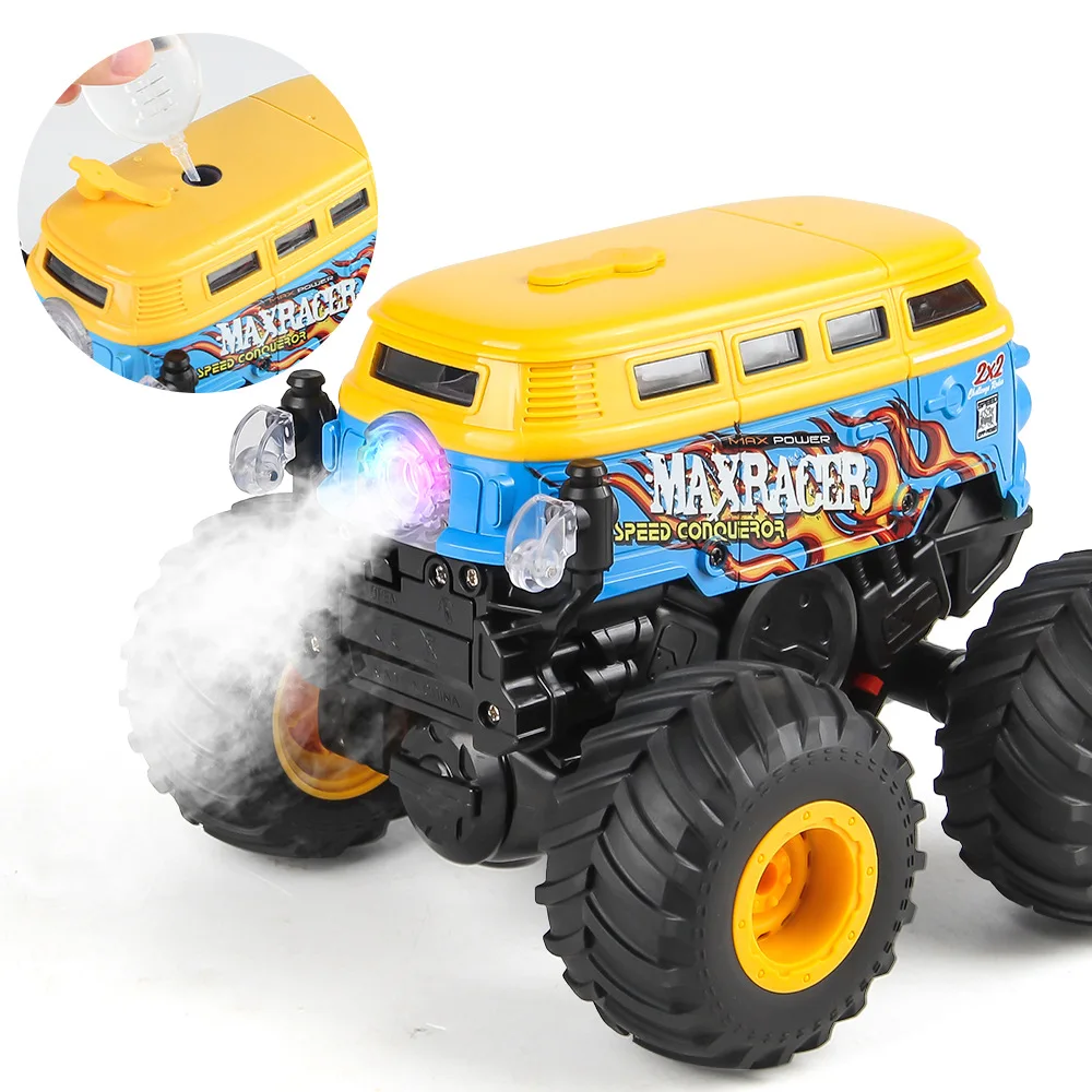 RC Off-Road Vehicle Remote Control Bus Toy 2.4G Cool Lights USB Rechargeable Music Sprayer Impact-Resistant  All-Terrain Toy Car view 4