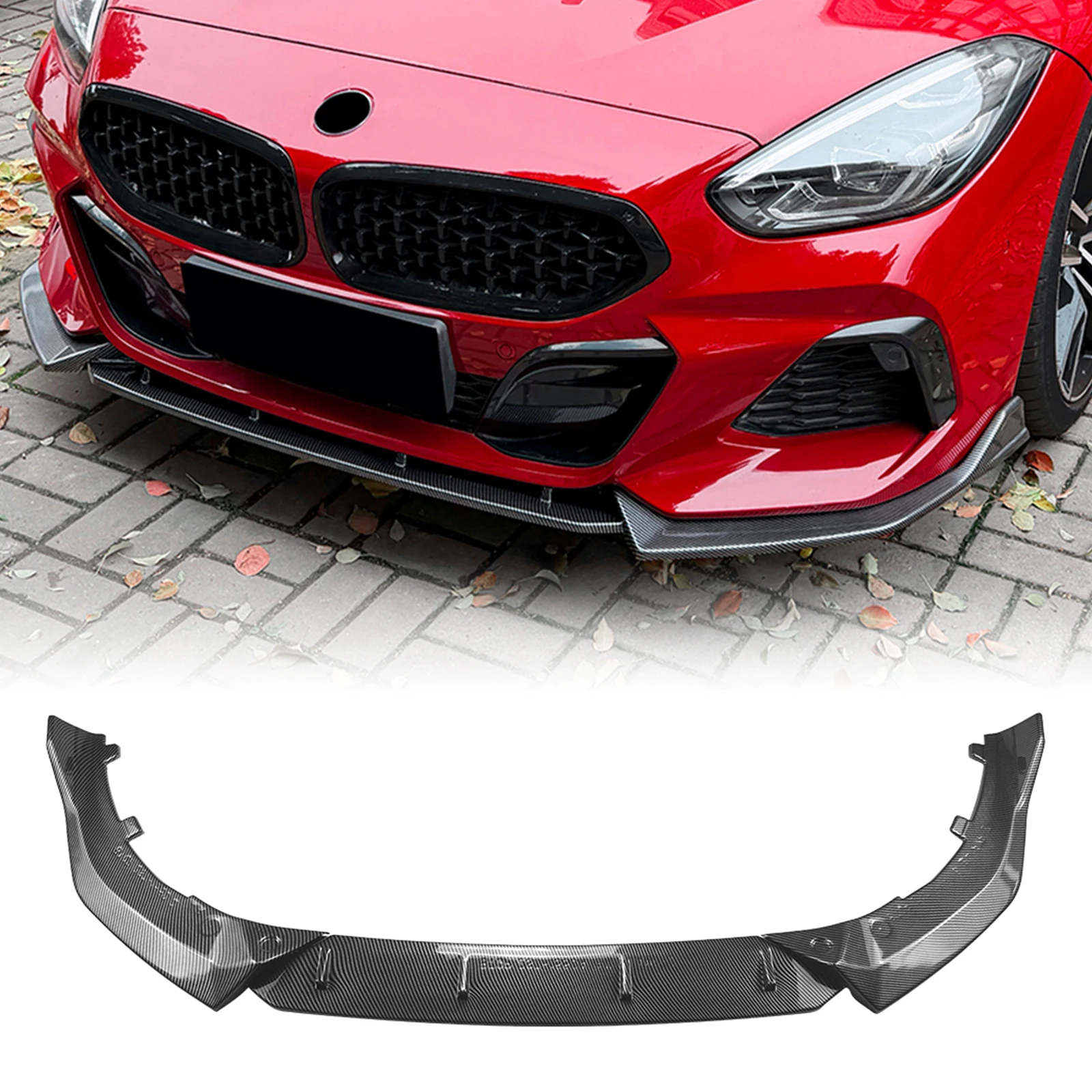 

Для BMW Z4 G29 2019-2025 M-Sport: передний бампер, спойлер, накладка под карбон/глянцевый черный, нижний сплиттер, защитная накладка-лезвие