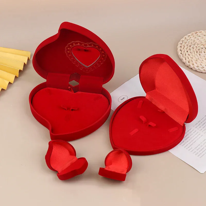 

Бархатное ожерелье в форме сердца, кулон, упаковочная коробка, предложение на день Святого Валентина, обручальное кольцо, подарочная коробка, футляр для ювелирных изделий