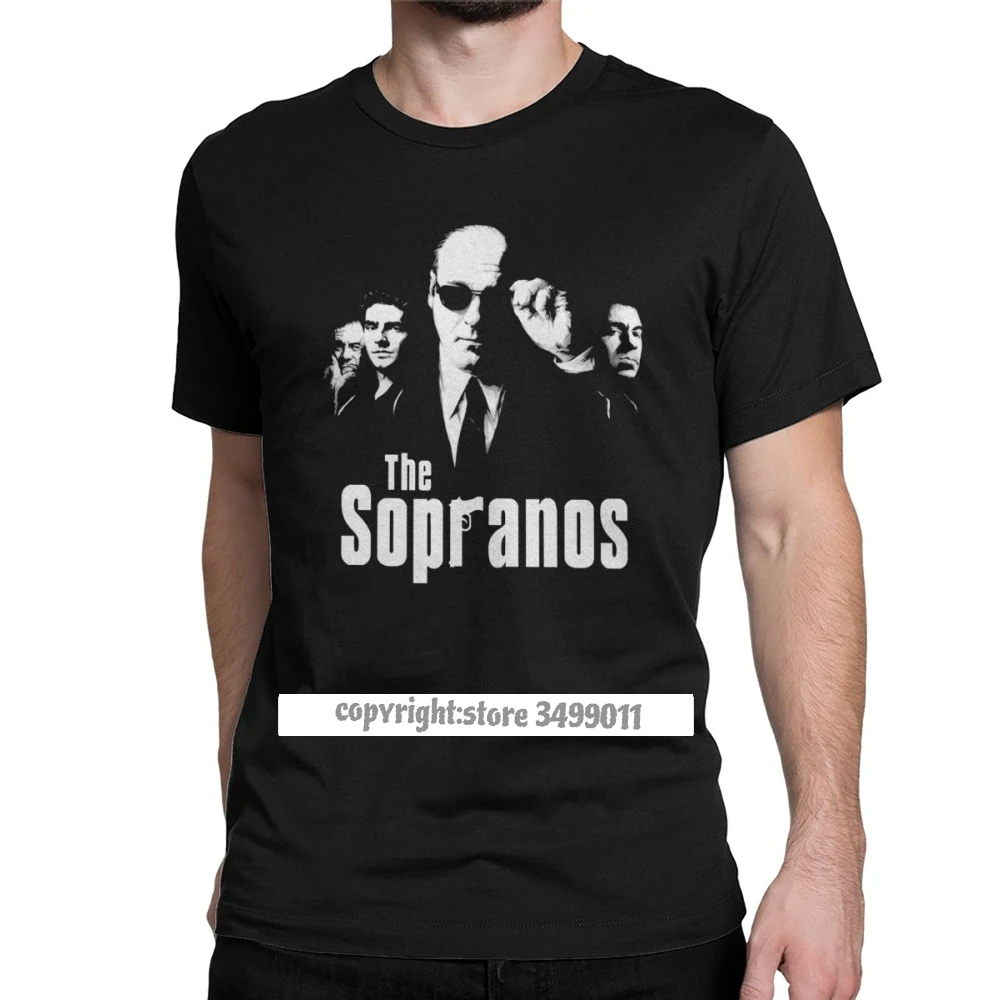 Men Tops T Shirt The Sopranos Hipster Tshirts Camisas Crime Drama Tv Series Bada Bing Tony T Shirt Happy New Year Clothing