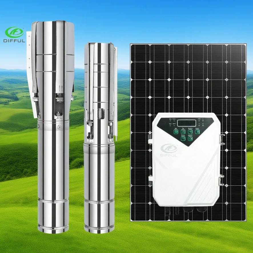 Outdoor Waterproof 48V Stainless Steel Solar Powered Submersible Water Pump for High Pressure Well & Agriculture Irrigation