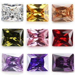 50pcs/20pcs 2x3mm-10x12mm 5A Rectangle CZ Stone Various Color Cubic Zirconia Loose Synthetic Gems For Jewelry