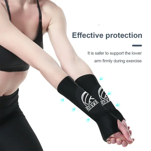 Imagen 2 del producto Brazalete de compresión transpirable para mujer, 1 par, baloncesto, voleibol, calentadores de brazos elásticos y transpirables, mangas protectoras