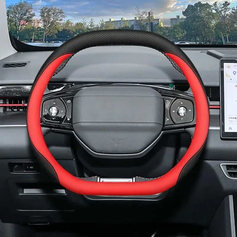 

For Chery Jetour Dashing 2023 2024 2025 Colored Steering Wheel Cover Breathable Anti Slip PU Leather Car Accessories With Gift