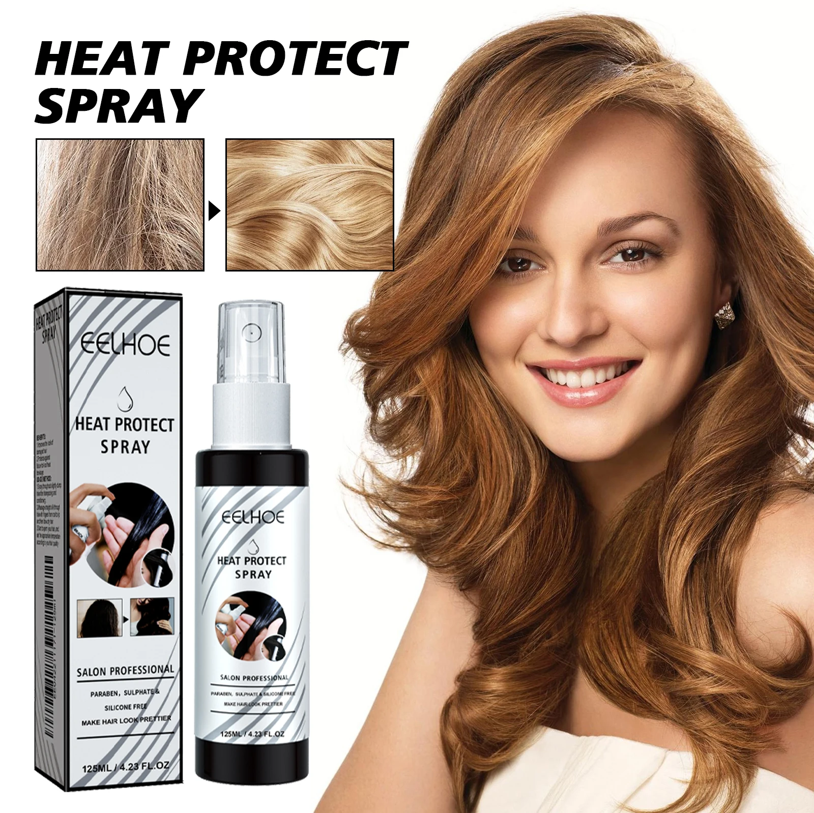 Heat Protectant Spray - EELHOE Heat Protectant Spray for Hair