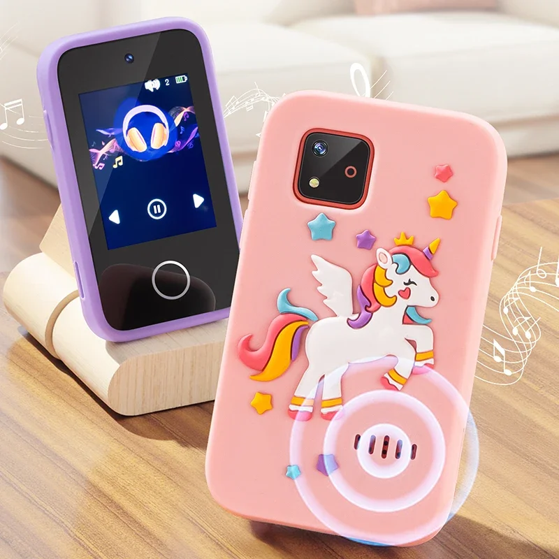 Kids Smart Phone Camera Toy 2.4in Touchscreen Unicorn Baby Multilingual With Music Digital Camera Toys for Girls Boys Age 3-8 view 6
