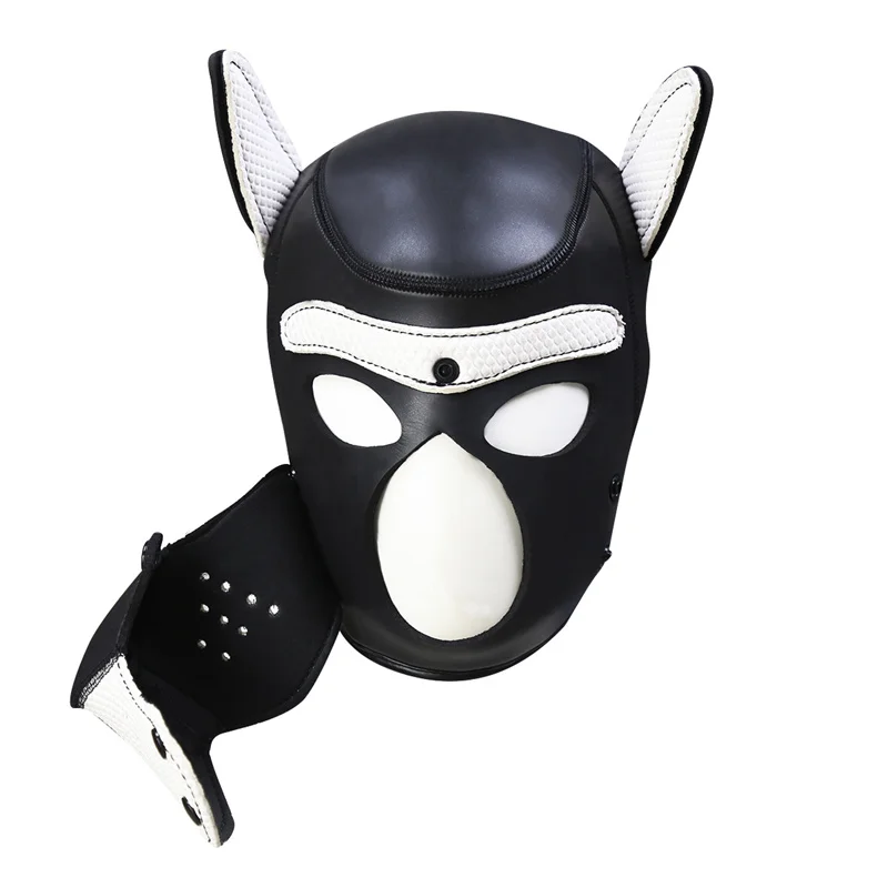 Costumes de chiots en caoutchouc rembourré avec collier pour chien, capuche complète, grande taille, XL Code, tout neuf, augmentation, Roleplay, masque