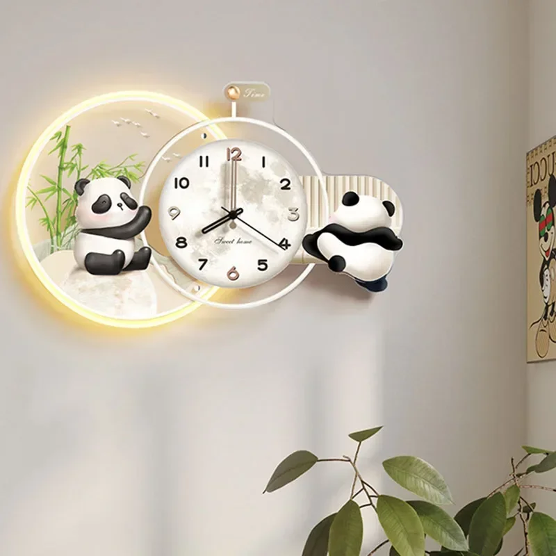 Luminous Cartoon Clock Wall Fashion Silent Digital Art Mural Simple Restaurant Wall Clocks Aesthetic Horloge  Wall Decor