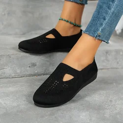 Women's Summer 2024 Flat Low-top Shoes Simple Round Toe Design Anti-Slip Outdoor Casual Comfortable Breathable Women's Shoes