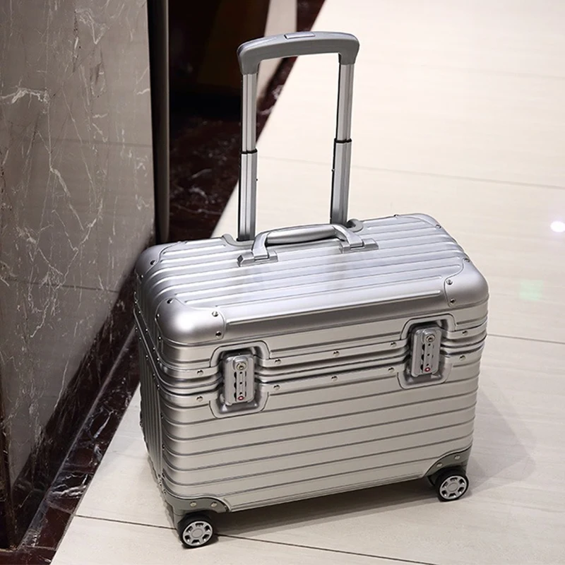 

18 inch All Aluminium Magnesium Alloy Cabin Suitcase Captain Case Business 20" 22" Metal Luggage Camera Case Travel Suitcases