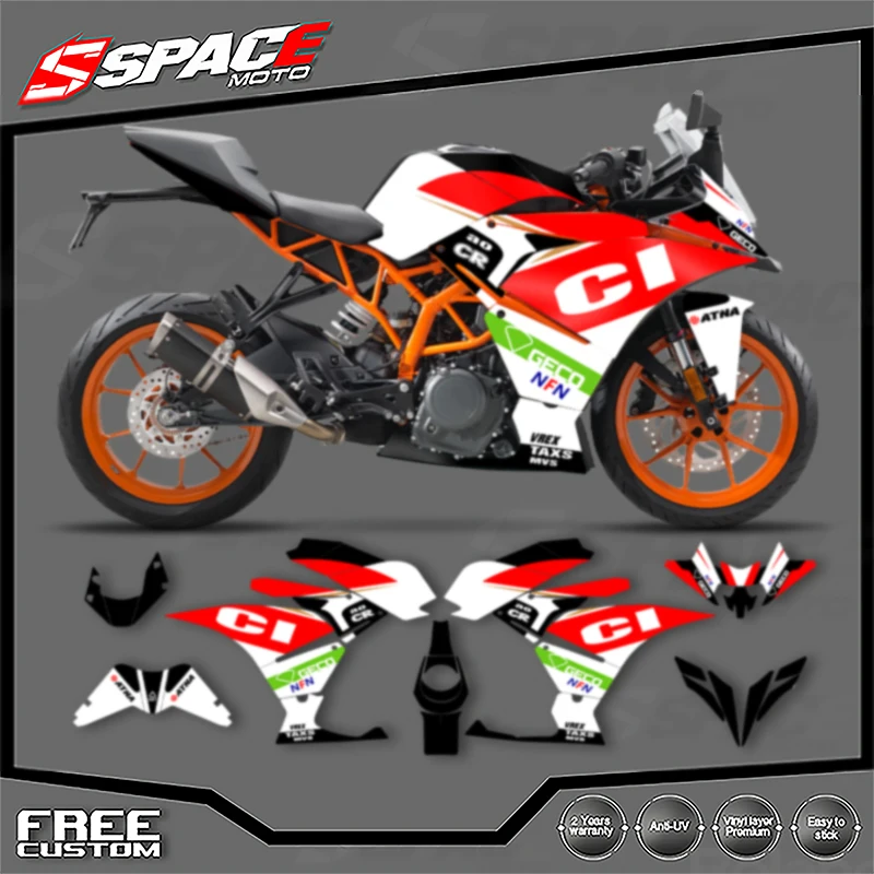 

SPACE Custom Motorcycle Graphics For KTM 2017 2018 2019 2020 RC250 17-20 RC250 390 Decal Stickers Kits 002