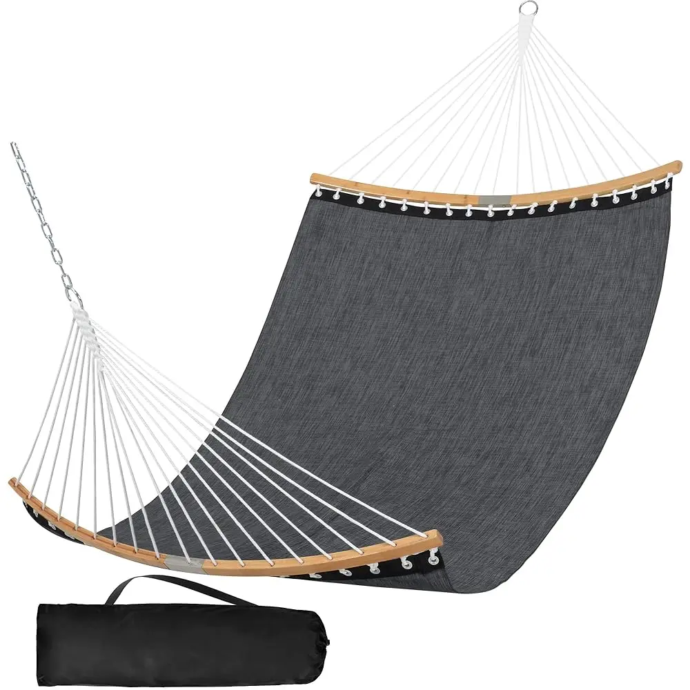 Hammocks Portable Double Outdoor Hammock, 450Lbs Acity, Qui Dry 2 Person Hammo With Carrying Bag, Dark Gray