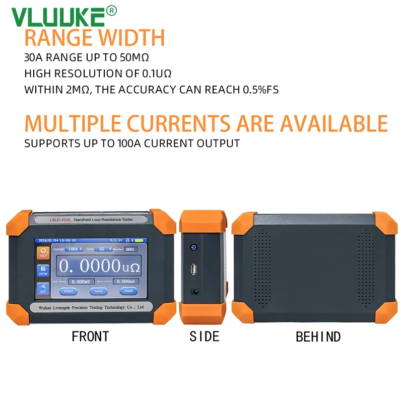 100A Handheld Loop Widerstand Tester Schaltung Kontakt Widerstand Tester Loop Impedanz Tester Isolierung Widerstand Widerstand