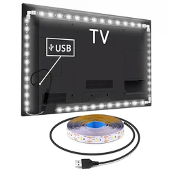 Ciepłe białe taśmy LED USB do podświetlenia telewizora Dekoracja ścienna LED Taśmy LED Inteligentne sterowanie 5V Białe paski świetlne LED