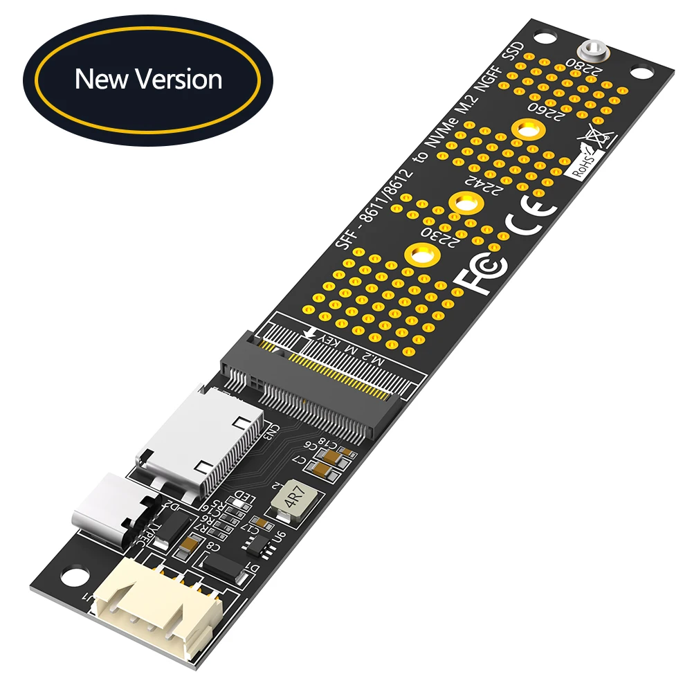 

M.2(NGFF) NVMe SSD to SFF-8611/8612 Adapter 1. Supports M.2 nvme SSD in format 2230, 2242, 2260 and 2280