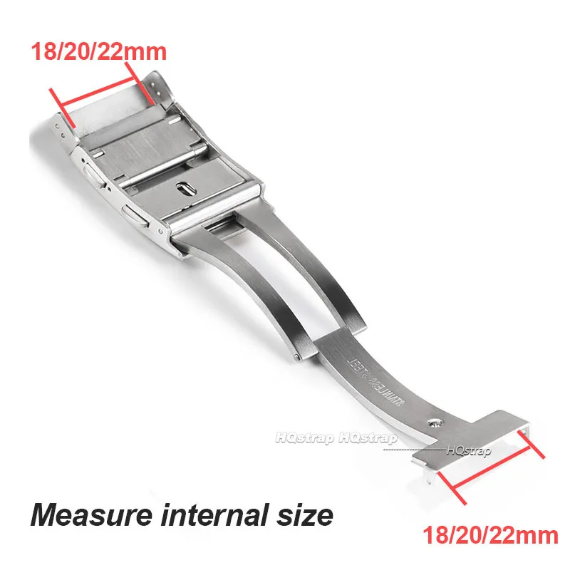 316l massive Edelstahls chnalle für Seiko 18mm 20mm 22mm Verschluss Doppel verriegelung knopf Luxus-Tauchers chnalle verstellbarer Klapp verschluss – Detail 1