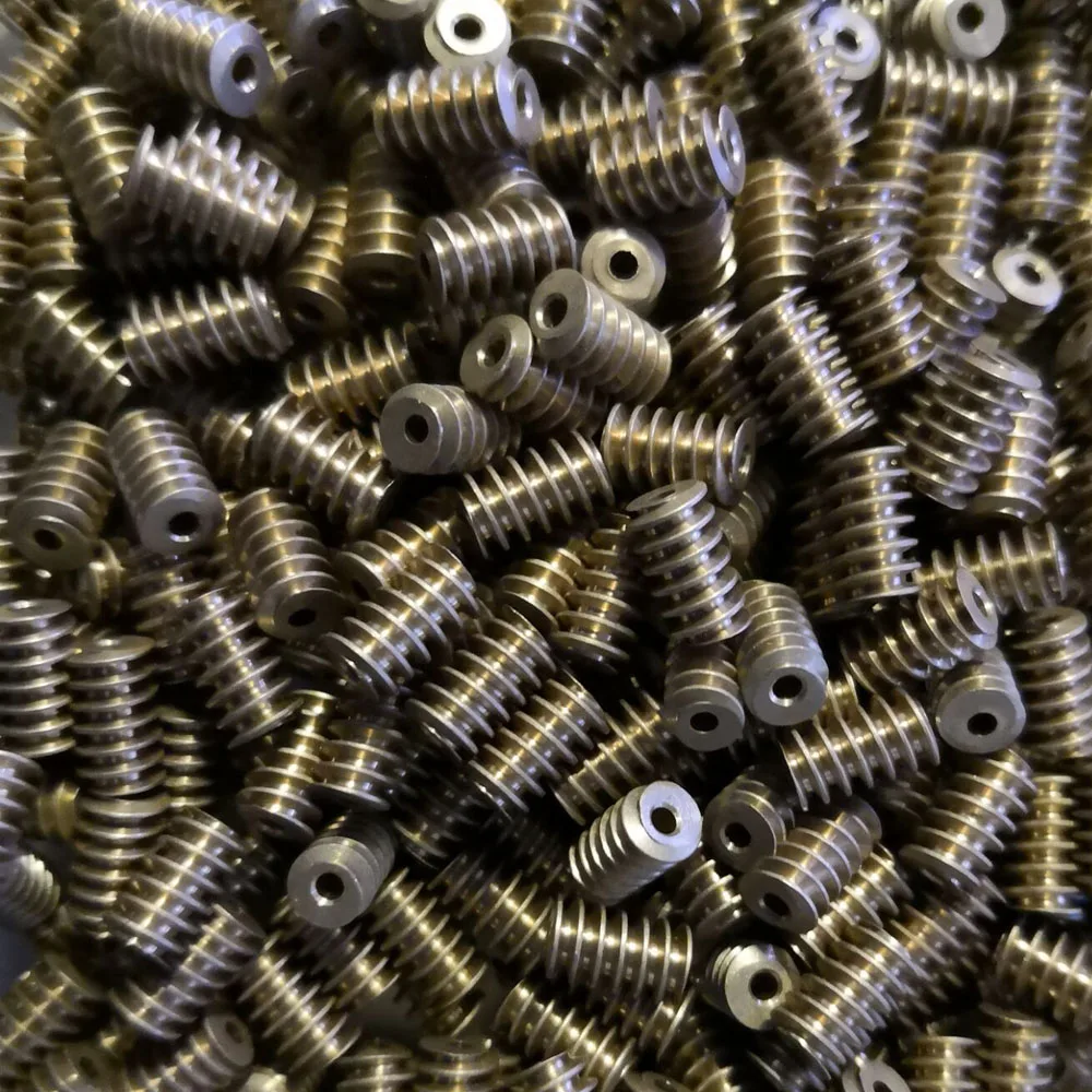 20Pcs 0.5M 0.5 Modulus Worm Gear Copper Gears Reduction Bore Aperture 1.98/2.28/2.98MM 2MM 3MM Single Head OD 6MM 7MM H / L 10MM