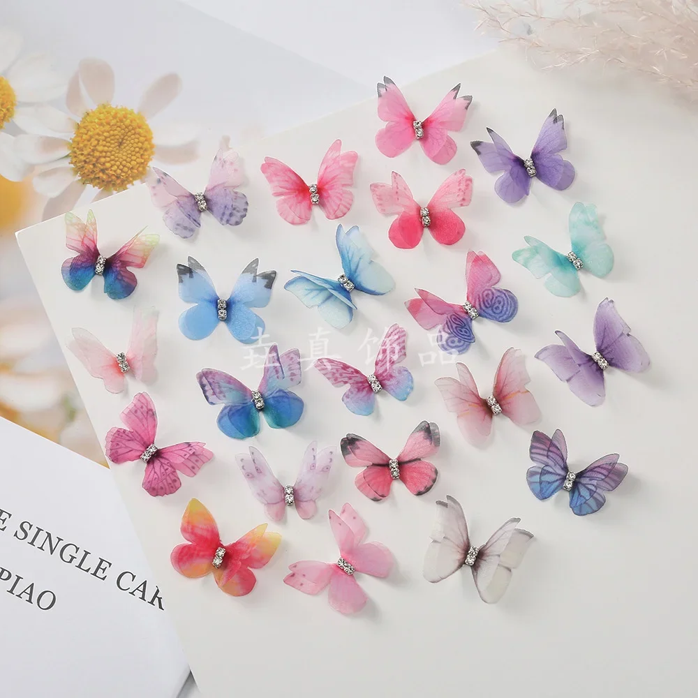 5PCS Princess Mesh Double-layer Butterfly Cute Hairpins Children Headwear Lovely Hairgrip Hair Clips Hair Accessories For Girls