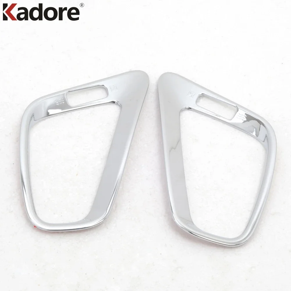 ل جيب شيروكي 2014 2015 2016 2017 كروم الجبهة مركز تكييف الهواء تنفيس غطاء الكسوة ملصق سيارة الملحقات الداخلية