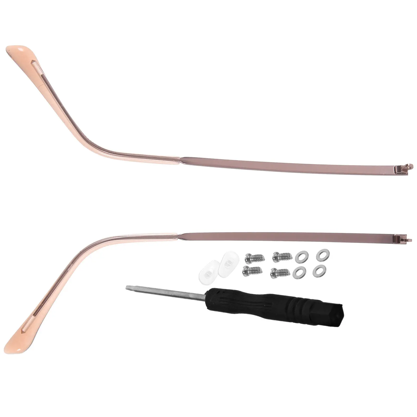 1Pair Metal Glasses Arm Replacement Temple for Eyeglasses Sunglasses Repair Easy Installation Comfortable Ear Fit Universal