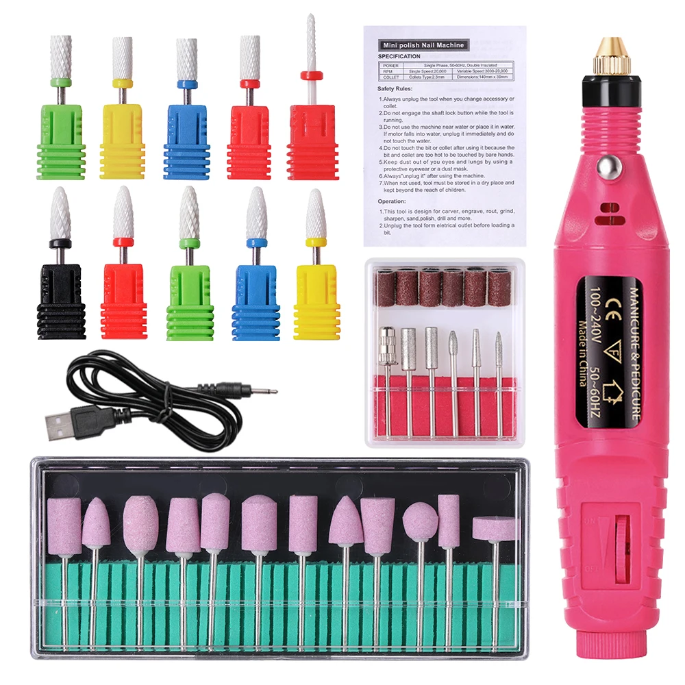 LINMANDA High Quality Nail Drill Machine Set Electric Nail Sander Gel Polish Remover Tools Driller Manicure Nail Accessories