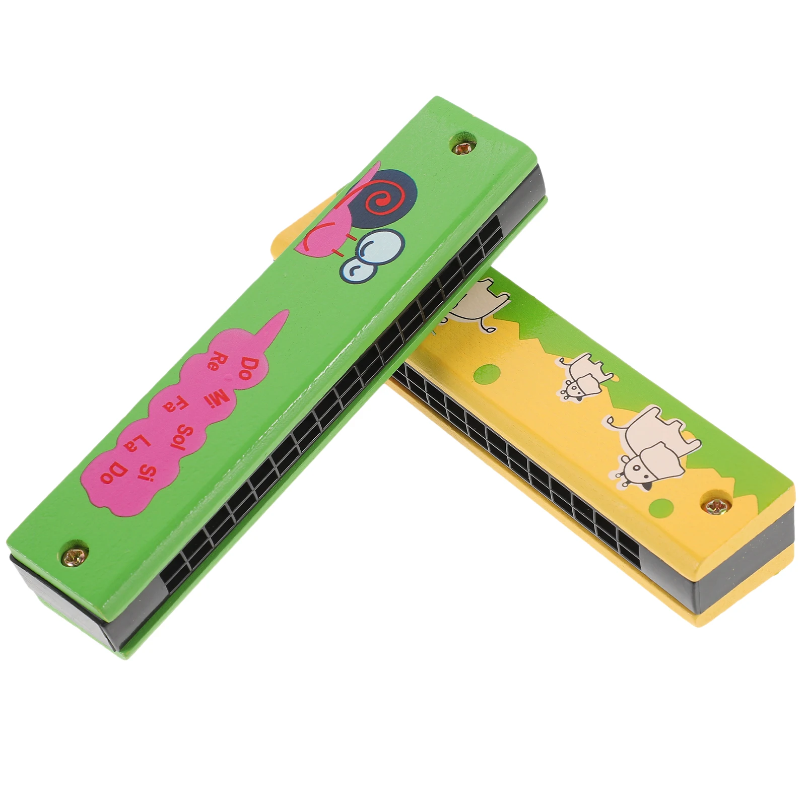 

2pcs Wooden Pocket Holes Child Beginners Adults Harmonica Instrument Musical Instruments Pocket Wood Harmonica
