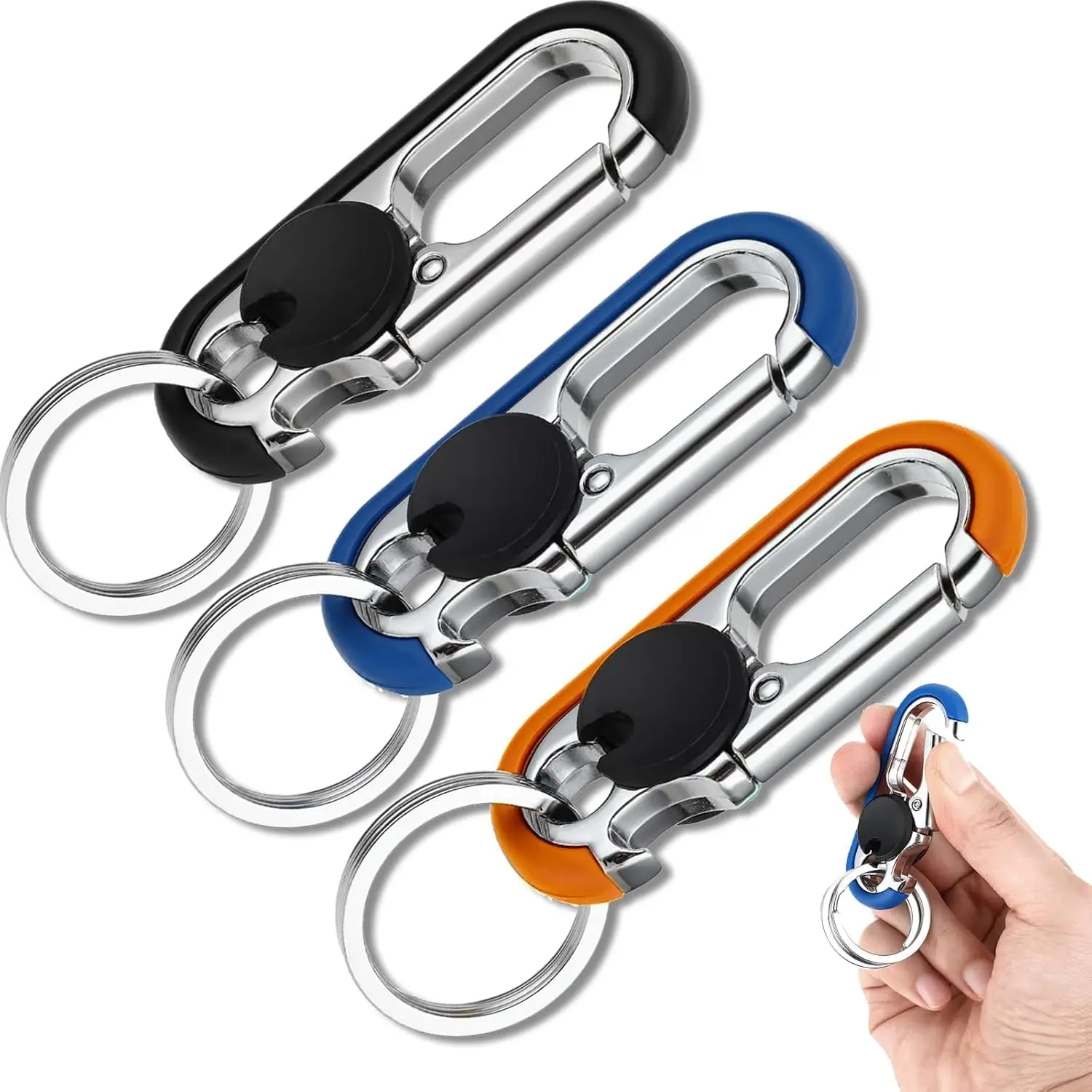 

Men's Car Key Chain,3pcs Personalized Creative StainlSteel Car Keychain for Men,Bottle Opener Key Ring