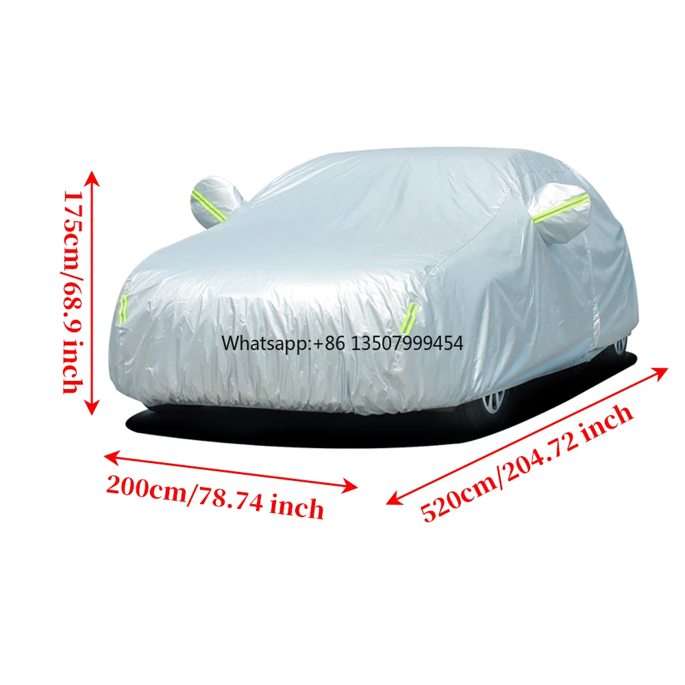 Car Cover ,scratch Resistant, Breathable Cover, Dust Cover, Suitable  for YXL  520cm*200cm*175cm Silver