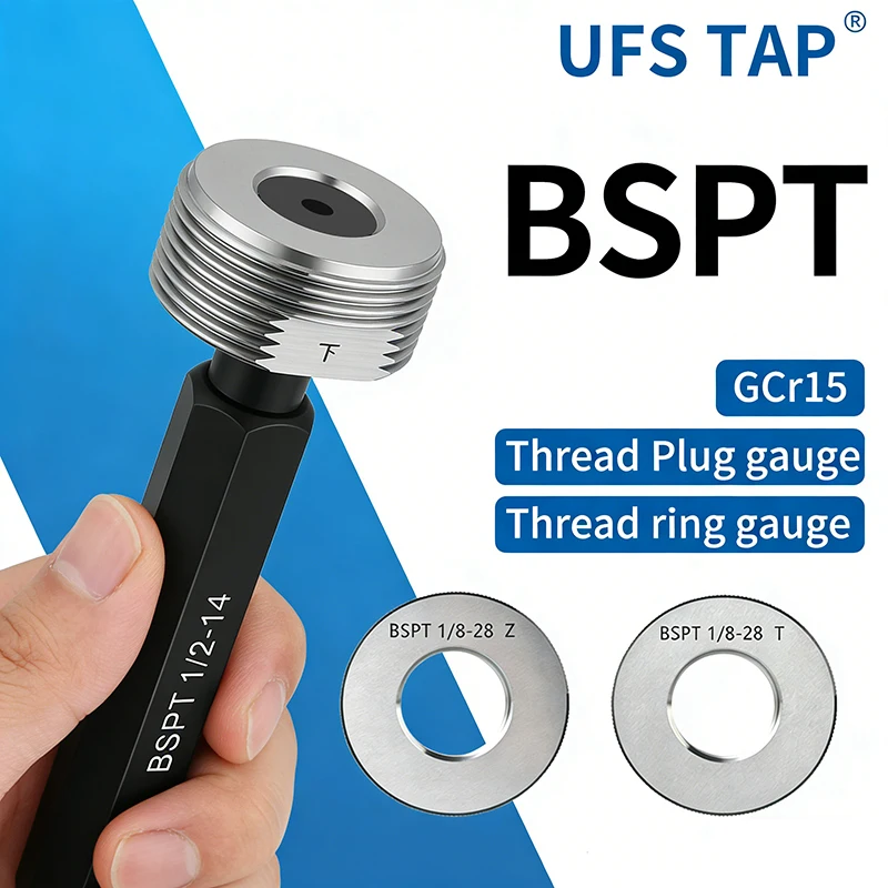 

UFS TAP 1 шт./компл. Измерительный инструмент для конической трубной резьбы BSPT (пробка/кольцевой калибр) BSPT 1/16~3/4 1''-- 1''1/4 1''1/2 2''-- 2''1/2 3'' 3''1/2