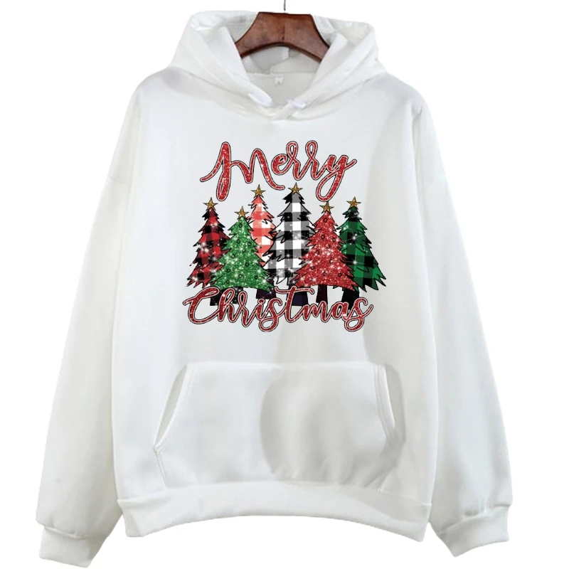 Santa Pattern Fun Hoodie Christmas Spring Autumn Printed Clothing Women\'s Casual Sweatshirt Unisex Pattern Y2k Streetwear Top