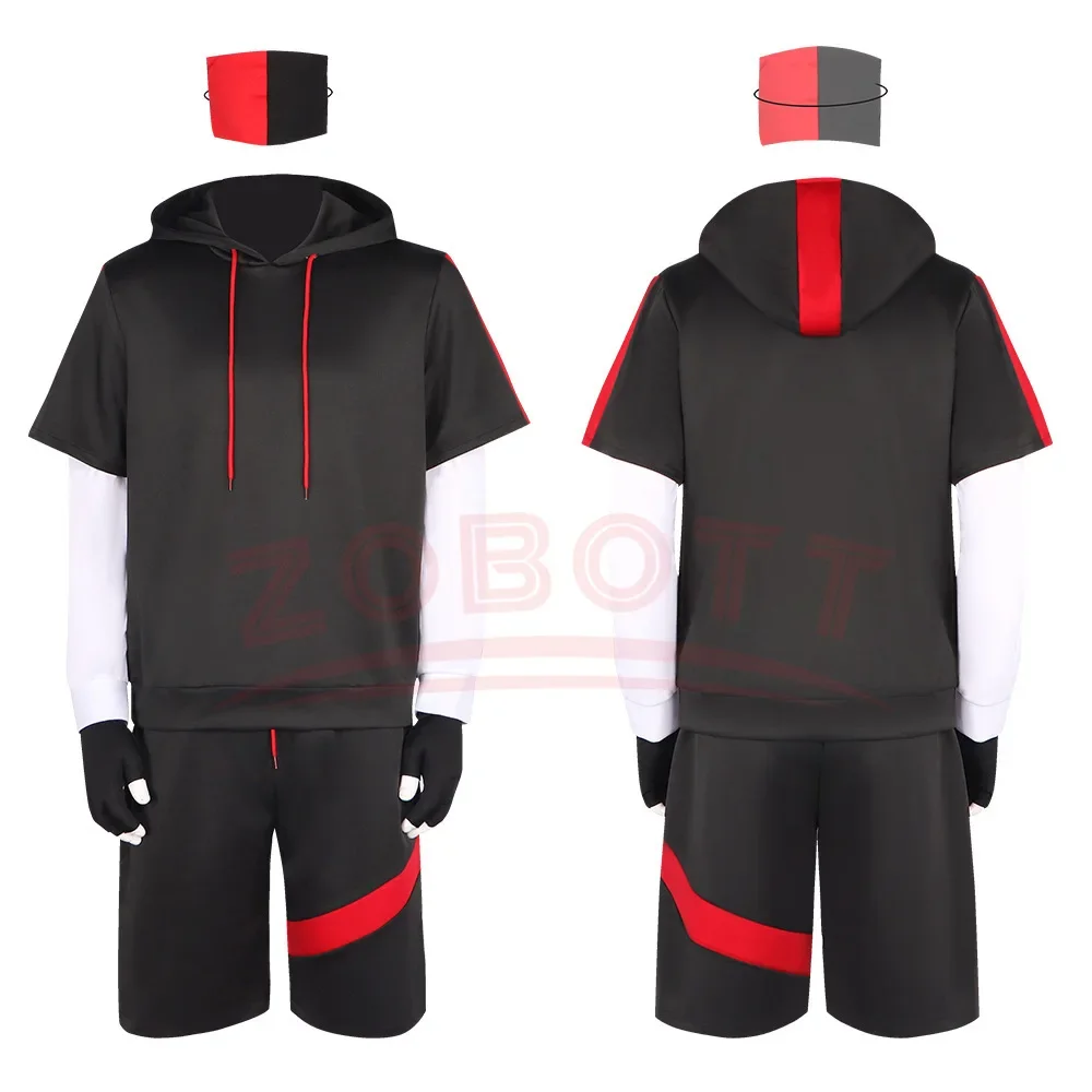 Battle Royale Ikonik Costume Cosplay Hoodie Full Set Sports Sweatshirt Suit Outfits for Kid Men Top Shorts Golves Halloween Suit