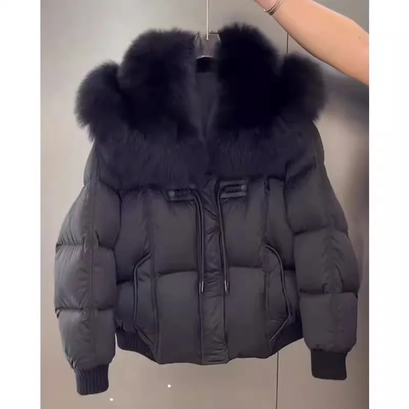 

Теплый хлопковый жакет Thiened Fce с меховым воротником, корейское свободное пальто онлайн, эксклюзивное зимнее новое поступление, женское пальто