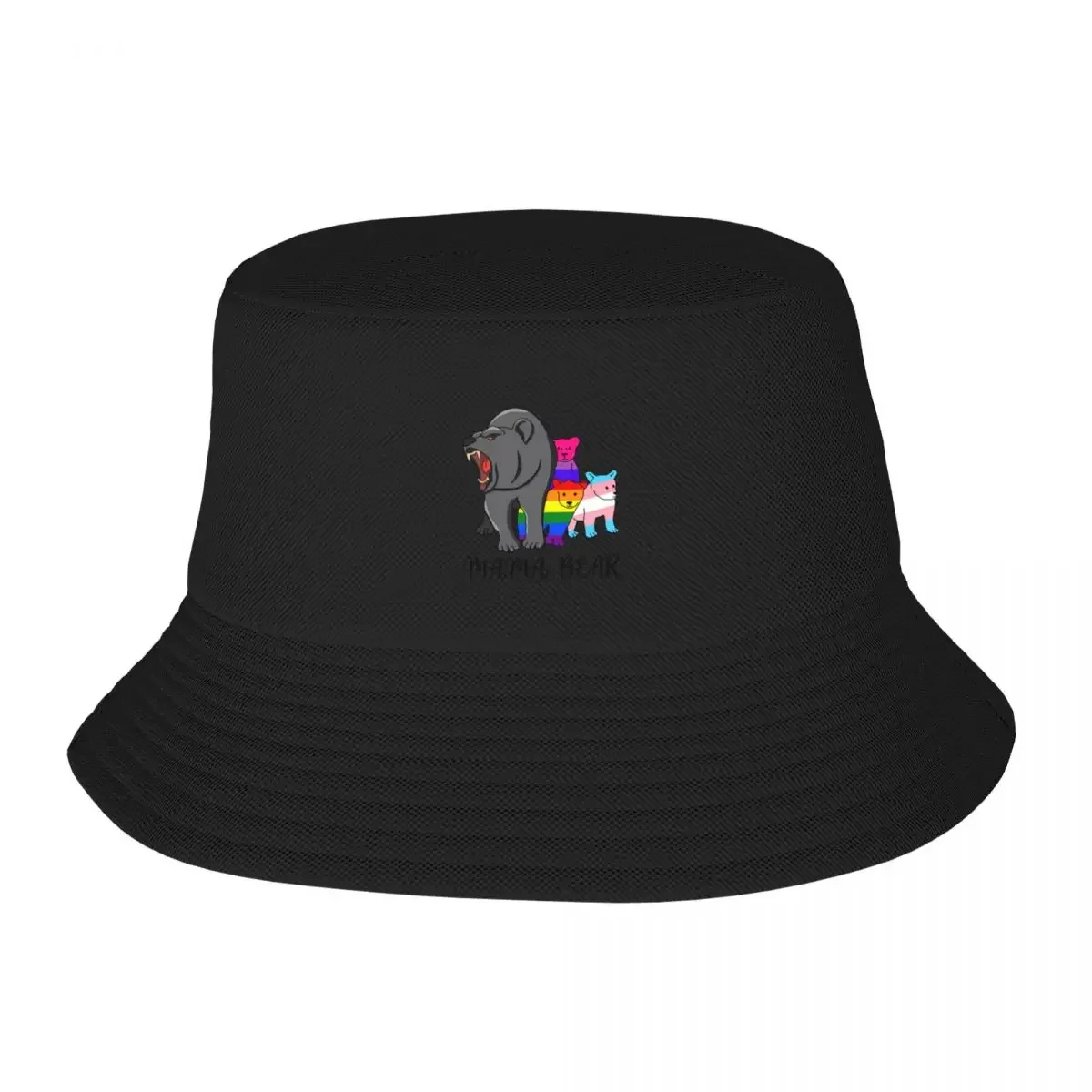 Mama Bear Bisexual Transgender LGBTQ Pride Flags Bucket Hat Snap Back Hat Hat Luxury Brand For Men Women's