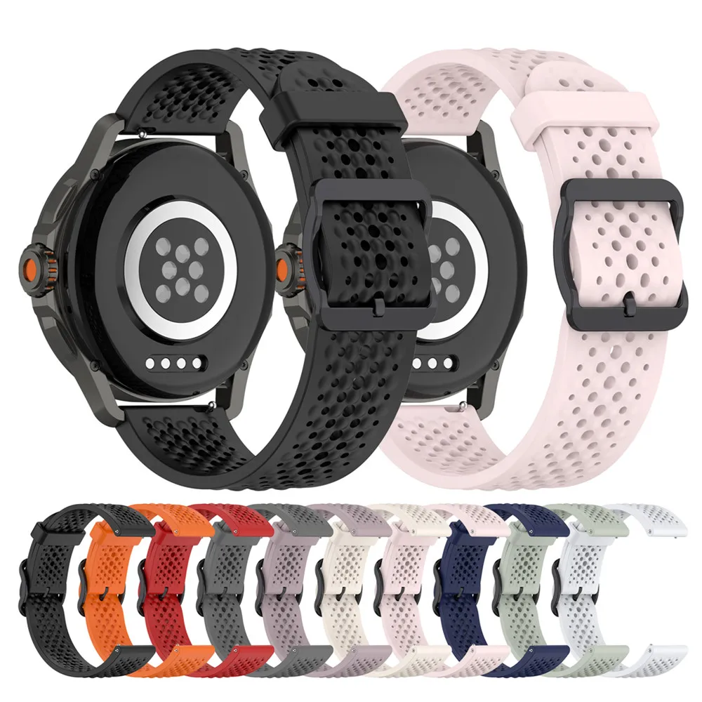 20MM 22MM Universal liquid silicone strap for Huami amazfit GTS GTS2 GTS3 GTR2 GTR3 GTR4 breathable hole band for COROS PACE 2 3