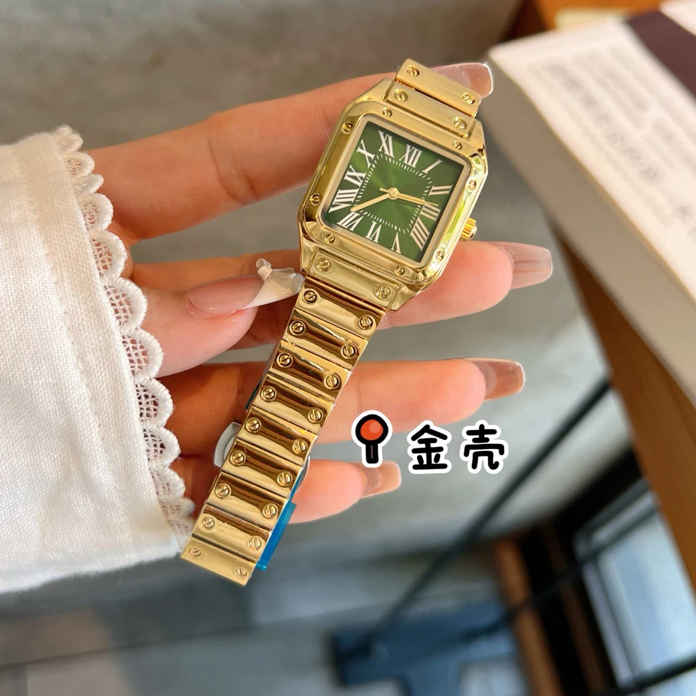 أزياء العلامة التجارية ساعات المعصم النساء فتاة السيدات ساحة جميلة الأرقام الرومانية نمط الصلب المعادن الفرقة الكوارتز ساعة فاخرة CA188