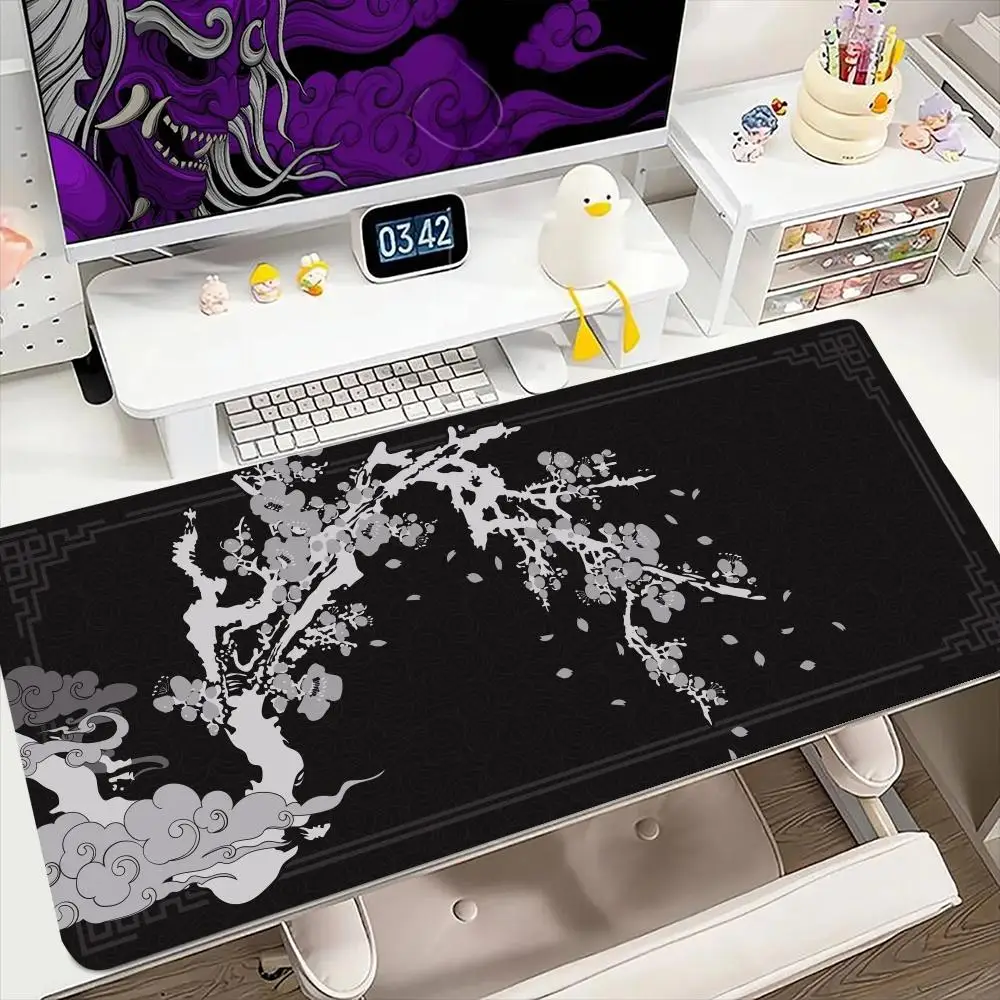

Gray cherry blossoms Mouse Pad 900x400MM Large Gaming Mousepad Keyboard Gamer Rubber Anti-wrinkle Anti-Slip Bottom Desk Mat