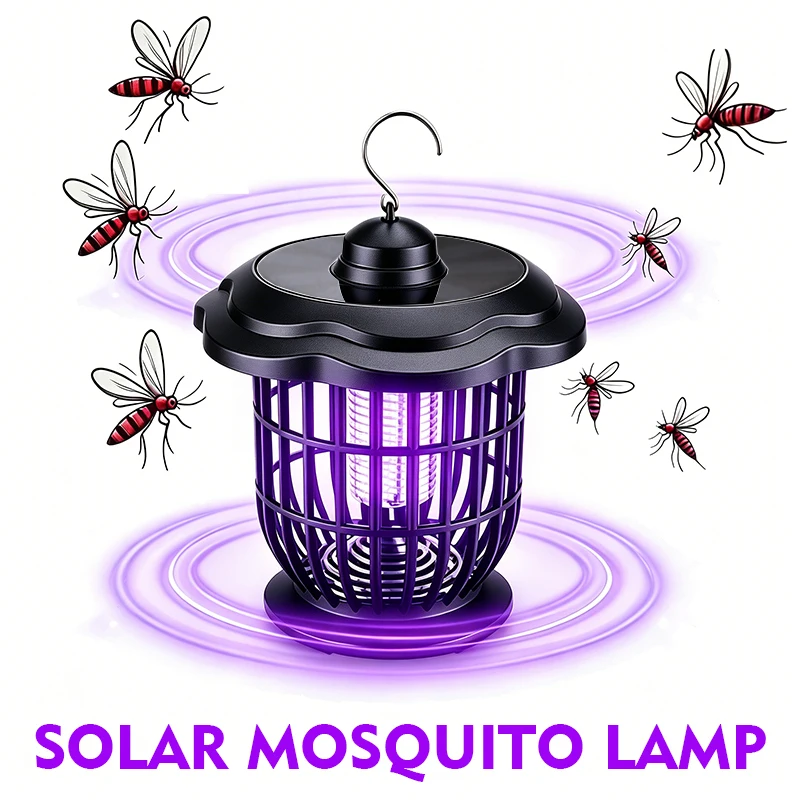 

2-in-1 1200MAH Solar LED Light Camping Bug Zapper with 365nm UV Outdoor Waterproof Garden Decor Landscape Lawn Lamp for Kid Pet
