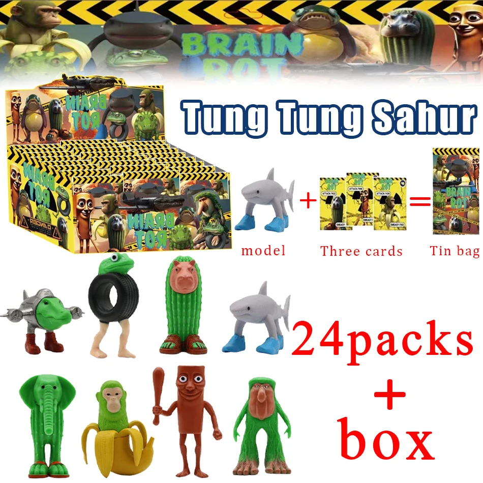 

Tungtungtung Sahur Figures Toys 3D Tralala Shark Bombardinocrocodilo Figurine Action Figuras Sahur Moveable Collectible Toys